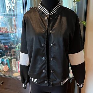 Black and White Women's Varsity Jacket